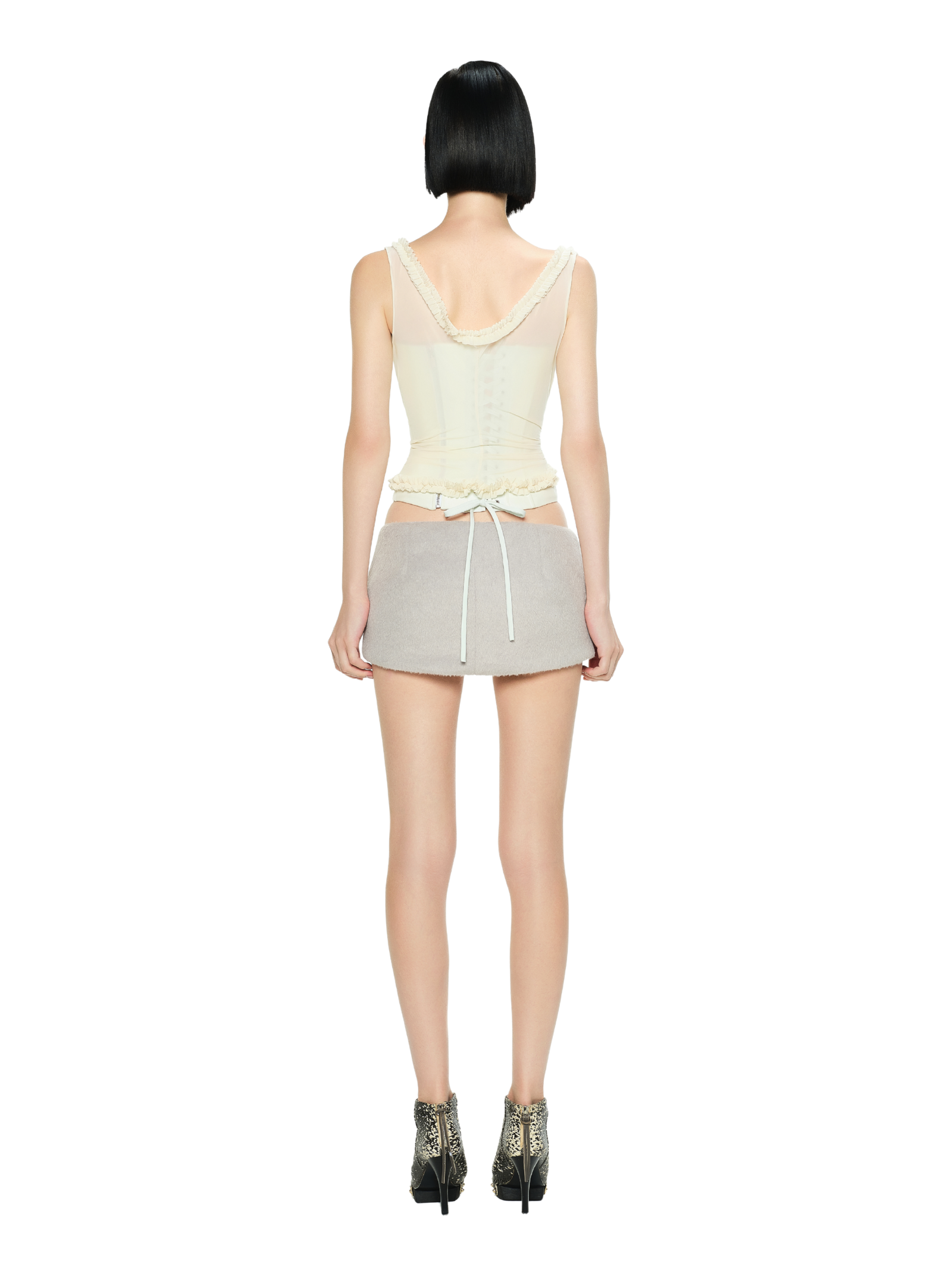 Rabbit-fur Mini Skirt